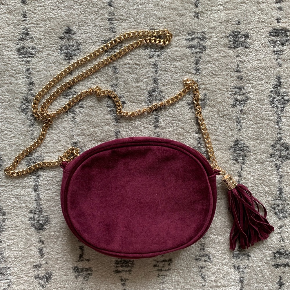 Maroon velvet purse - Picture 1 of 5